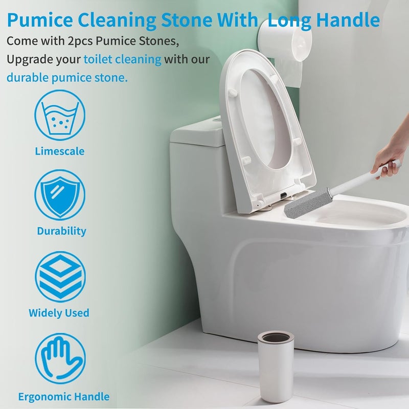 Herda 3 Packs Pumice Cleaning Stone with Extra Long Handle, Pumice Stone for Toilet Bowl Clean for Cleaning Toilets, Bathtubs, Grills, Swimming Pools, Sinks - Image 5